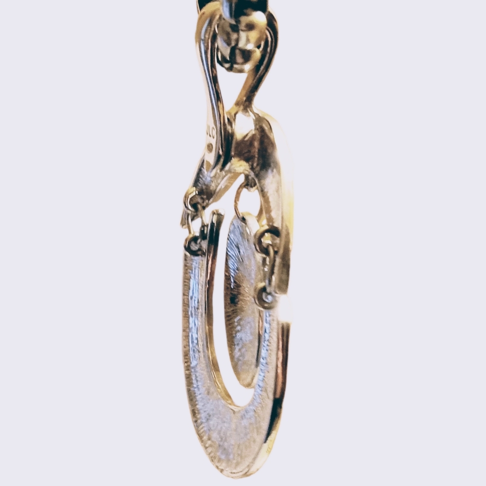 JLC Signed Hammered Silver Tone Statement Boho Articulated Modern Pendant - Picture 3 of 8